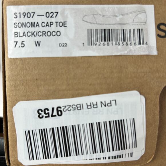 Softwalk Sonoma Cap Toe Ballet Flat Black Croco S1907-027 Women's 7.5W Tried On - Picture 10 of 10